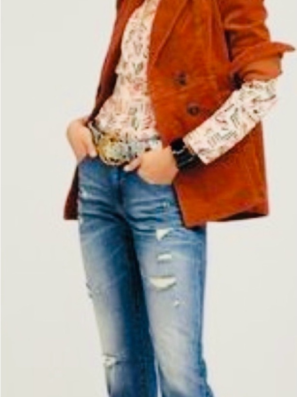 CAbi Distressed Blue Boyfriend Jeans